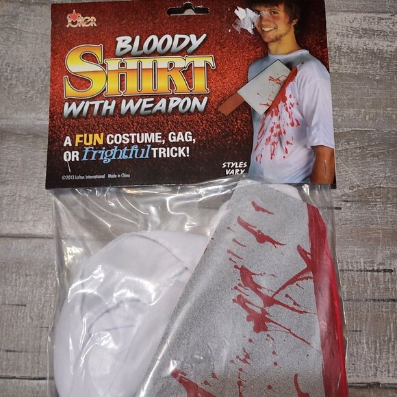 Bloody Shirt with Cleaver Shirt Costume Loftus International Gag Halloween NWT - Picture 2 of 5